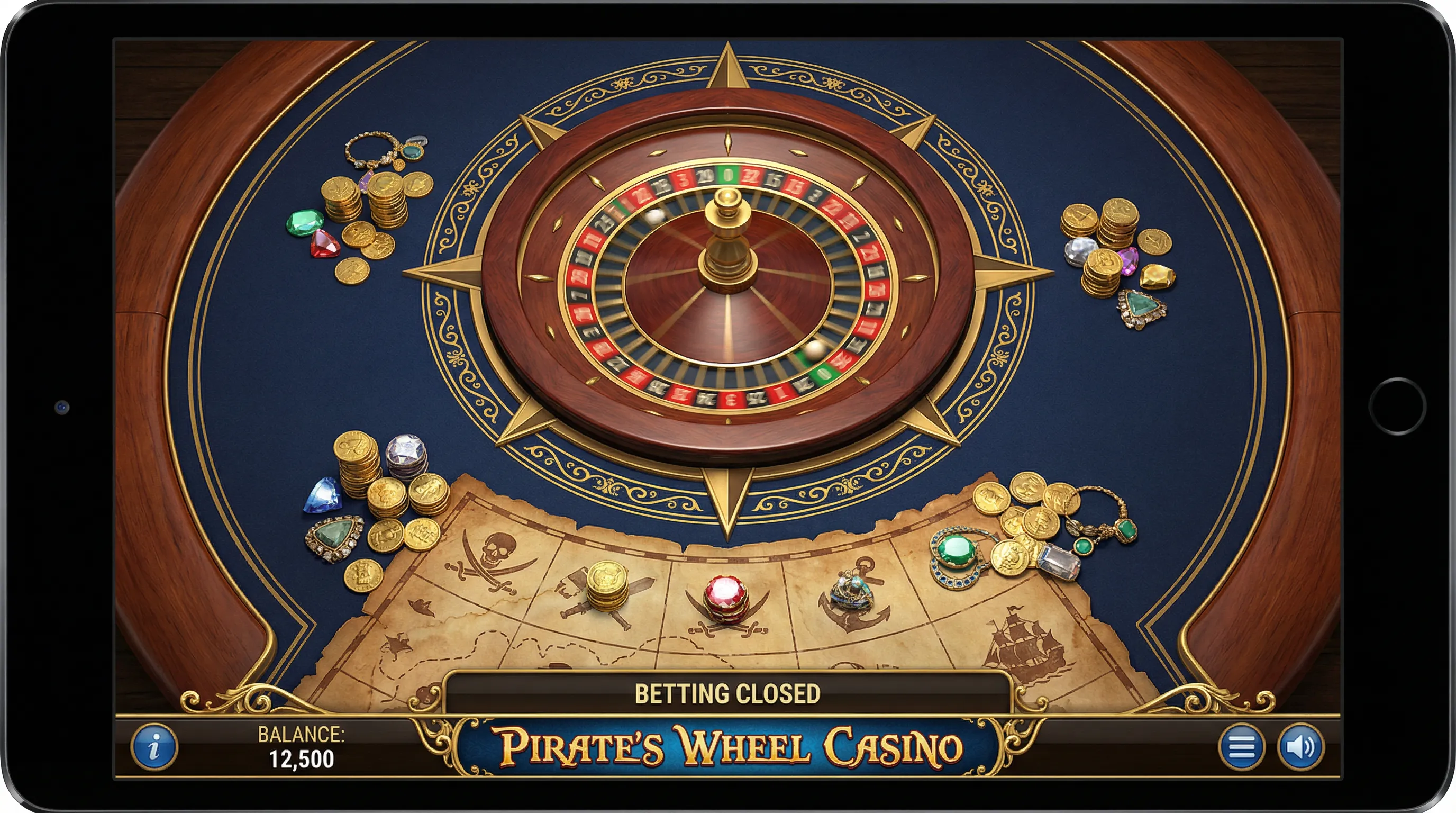 Roleta Temática de Piratas com Bússola Dourada no 166bet